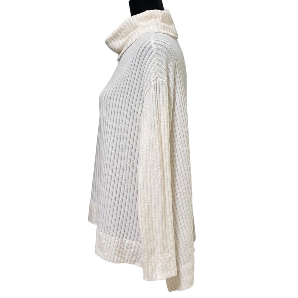 Maeve Anthropologie Vanna Sweater Size Small Cream Ribbed Cowl Neck Cozy Knit - Picture 4 of 9